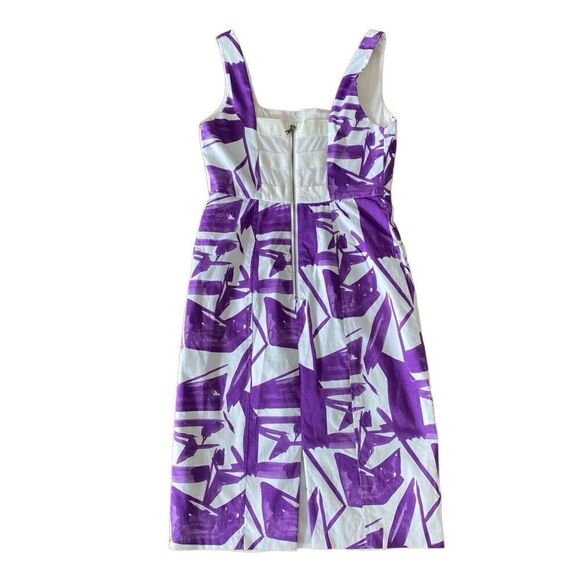 Alice+Olivia Abstract Cocktail Watercolour Purple Dress 6 - Picture 3 of 7